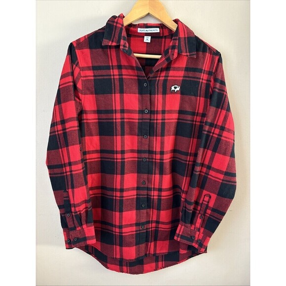 Port Authority Tops - Port Authority Women’s Buffalo Plaid Shirt Size M Buffalo Logo Flannel Top